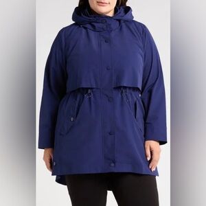 Universal Standard Precision Water Resistant Hooded Parka Cenote Blue 4XS US XS